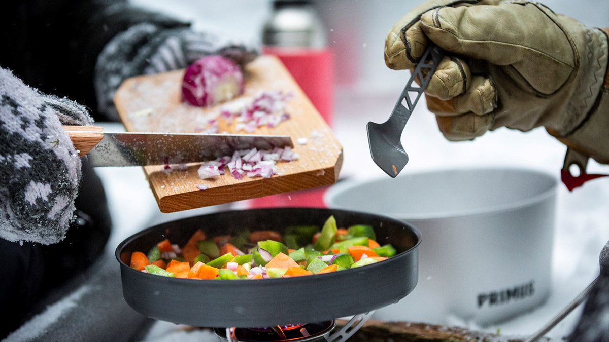 Primus Essential Pot Set - turystyczny zestaw dwóch garnków z patelnią i uchwytem - pojemność: 2,3 litra